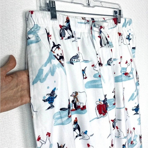 NEW Company Store Mens Pajamas Medium Flannel Thermal Snowman Bear Dad Gift PJs - Picture 4 of 15